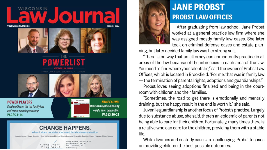 Jane Probst Featured on Wisconsin Law Journal Power List